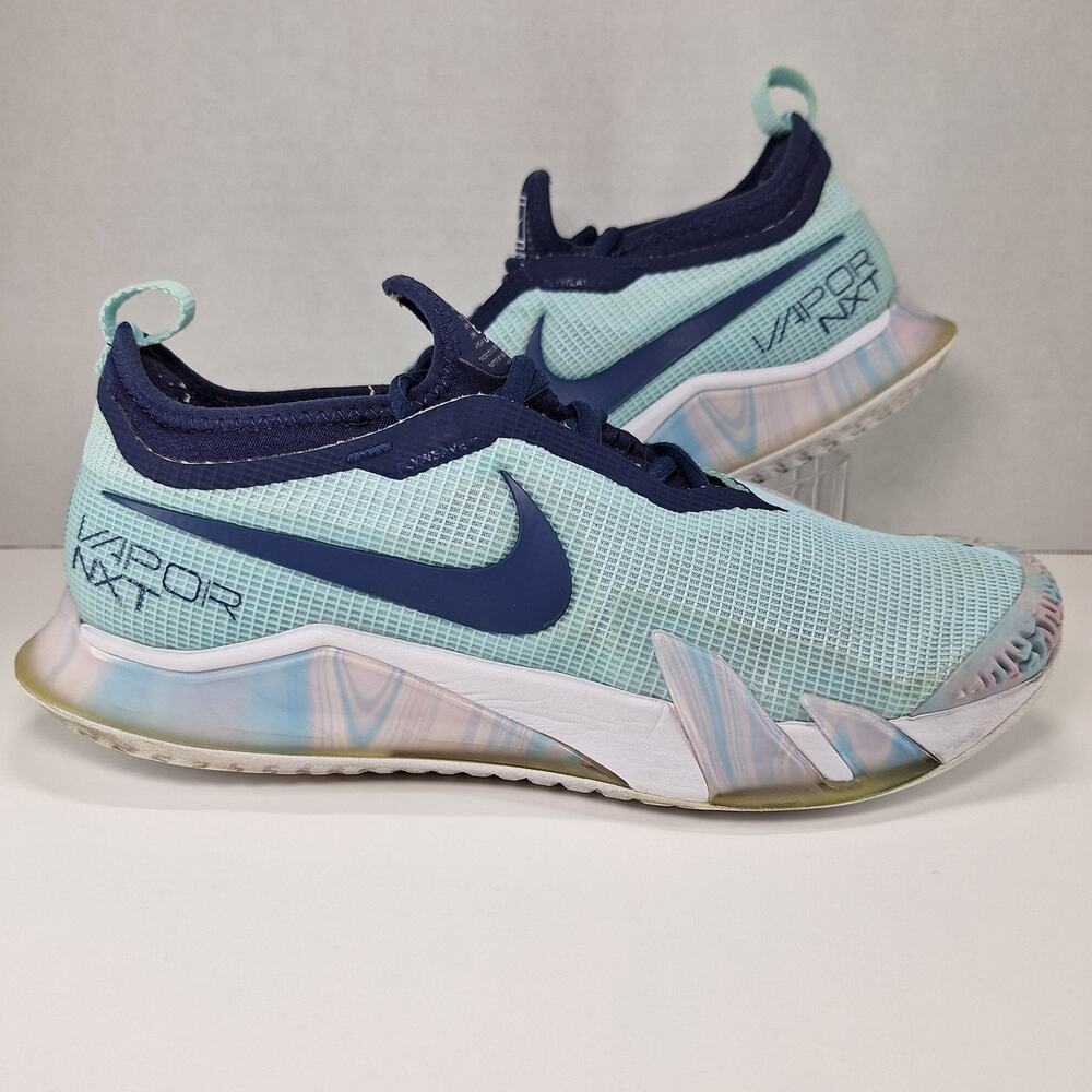 Nike NikeCourt React Vapor NXT Womens 8 Glacier Ice Midnight Navy CV0742-402